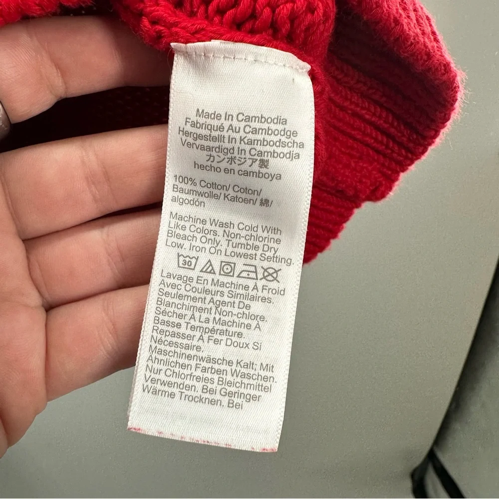 J. Crew Relaxed V Neck Red Sweater - Picture 4 of 5
